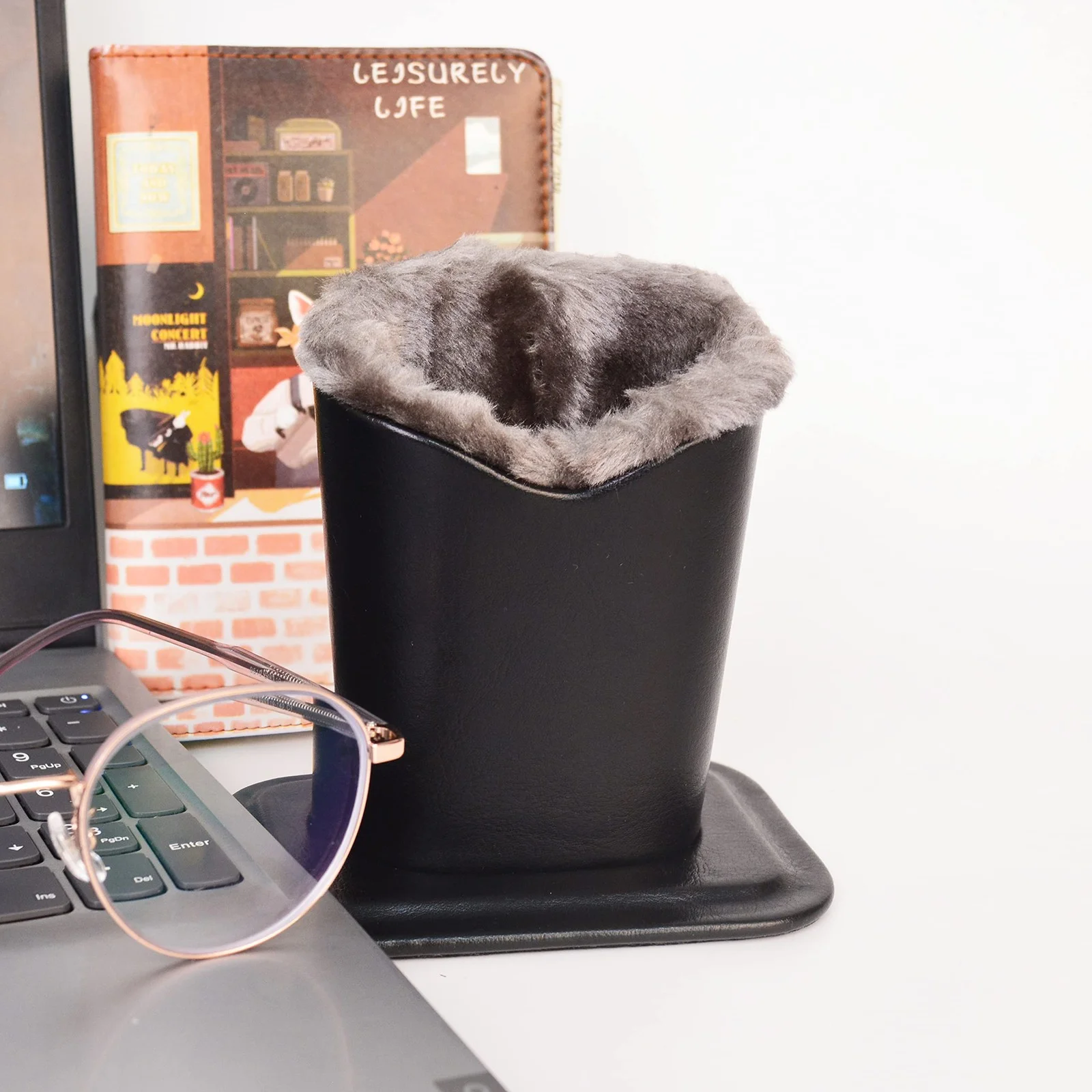 Pack of 2 Soft Plush Lined Eyeglasses Holder Stand Protective Glasses Holder ... 2